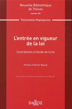 L'entrée en vigueur de la loi - Volume 198