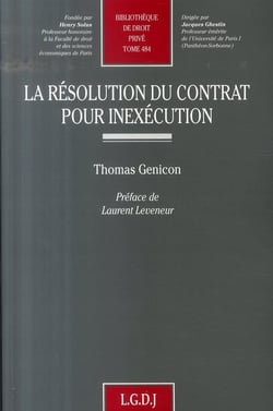 La resolution du contrat pour inexécution