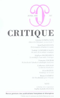 Revue Critique n.707