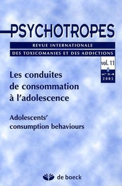 Revue psychotropes n.11/3 - les conduites de consommation à  l'adolescence