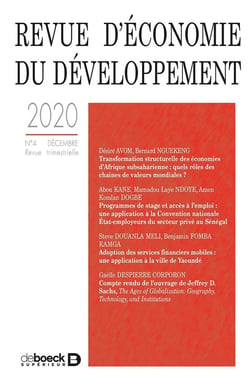 Revue d'économie du développement 2020/4
