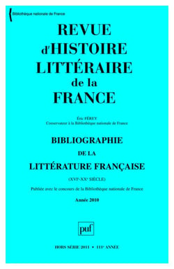 RHLF 2011, Bibliographie 2010