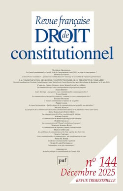 Revue française de droit constitutionnel n.144 (édition 2025)