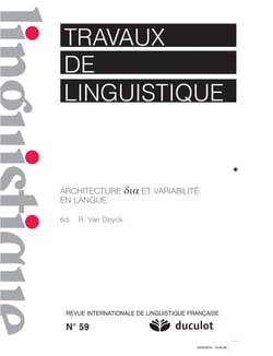 Travaux de linguistique n.59