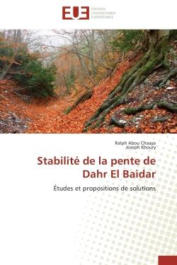 Stabilité de la pente de Dahr El Baidar - études et propositions de solution
