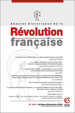 Annales historiques de la révolution française n.418 : Varia