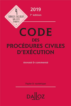 CODE DES PROCEDURES CIVILES D'EXECUTION 2019