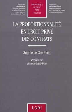 LA PROPORTIONNALITE EN DROIT PRIVE DES CONTRATS.