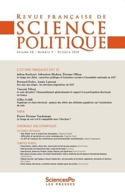 Revue française de science politique n.68/5 : les élections législatives de 2017