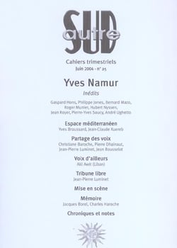 REVUE AUTRE SUD Tome 25 : Yves Namur