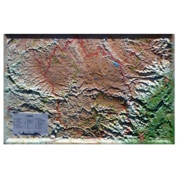 Carte en relief de la Lozère
