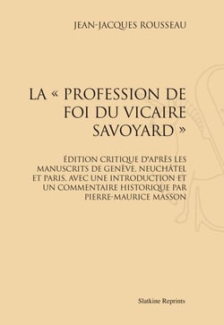 La profession de foi du vicaire savoyard