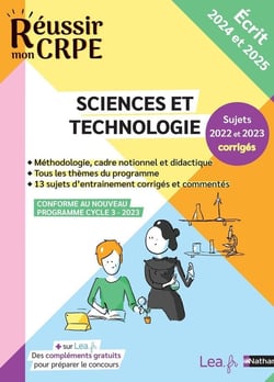 Épreuve écrite d'application Sciences et technologie - Concours 2022 et 2023
