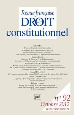 Revue française de droit constitutionnel n.92