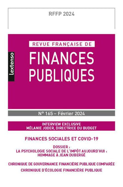 Revue française de finances publiques n.165 : Finances sociales et COVID-19