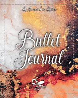 Bullet journal - marbre rouge - carnet a spirales, 200 pages pointillees, 17x22cm