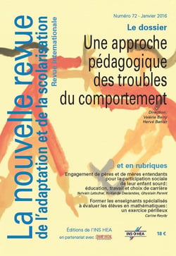 NOUVELLE REVUE DE L'ADAPTATION ET DE LA SCOLARISATION n.73 : pour une approche pédagogique des troubles du comportement