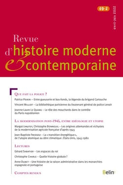 Revue d'Histoire Moderne et Contemporaine n.69 : que fais la police ?