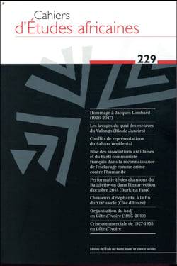Cahiers d'études africaines n.229