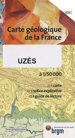 Uzès - carte géologique de la france - 939