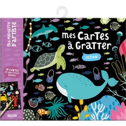 Mes cartes à gratter océan - 10 cartes et un stylet en bois