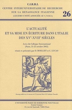 L'actualité et sa mise en écriture dans l'Italie des XV-XVII siècles
