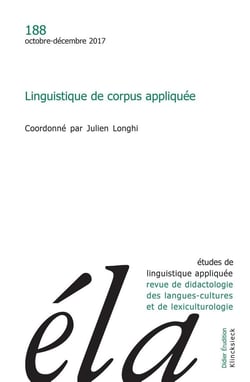 Études de linguistique appliquée - N°4/2017 : Linguistique de corpus appliquée