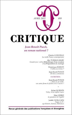 Revue Critique n.899 : Jean-Benoît Puech, un roman national ?