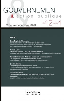 Revue gouvernement et action publique n.12