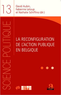 La reconfiguration de l'action publique en Belgique