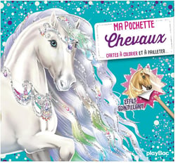 Ma pochette Chevaux - Carte à pailleter et à colorier NE
