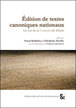 Edition de textes canoniques nationaux - le cas de la commedia de dante