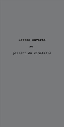 Lettre ouverte au passant du cimetière