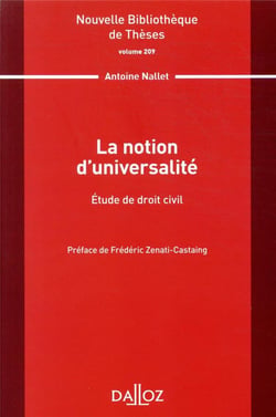 La notion d'universalité - Volume 209 Etude de droit civil