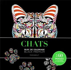 Black premium - chats - bloc de coloriage