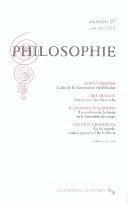Revue philosophie minuit Tome 95