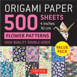 Origami paper : 500 sheets flower patterns 4" 10 cm