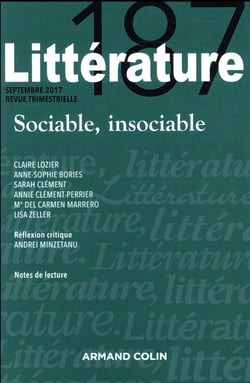 Littérature n° 187 (3/2017) Sociable, insociable