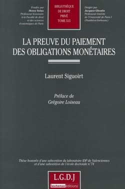 La preuve du paiement des obligations monétaires