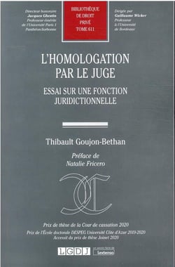 L'homologation par le juge : essai sur un fonction juridictionnelle