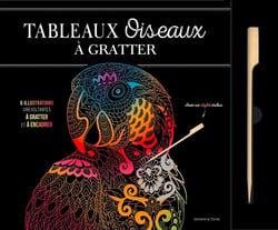 Tableaux  oiseaux à gratter - 6 illustrations chantantes a gratter et a encadrer