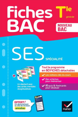 Fiches bac : spécialité SES - Terminale générale - tout le programme en 60 fiches détachables