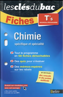 LES CLES DU BAC : chimie - terminale S - enseignement obligatoire et de spécialité - fiches