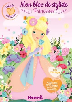 Coup de coeur créations - Mon bloc de styliste - Princesses - Avec des stickers pour habiller les modèles !