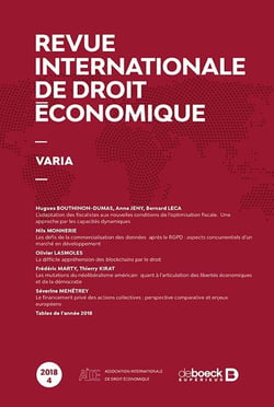 Revue internationale de droit économique 2018/4 - Varia