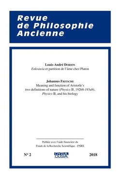 Revue de philosophie ancienne n.2018/2 - varia
