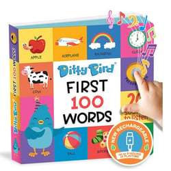 Ditty Bird : Livre musical sensoriel bébé des comptines sur 100 mots