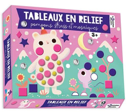 Pompons, gommettes mousse et strass - animaux du froid - coffret avec accessoires