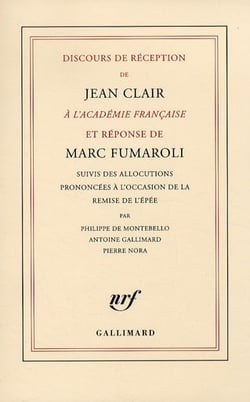 Discours de réception à l'académie française et réponse