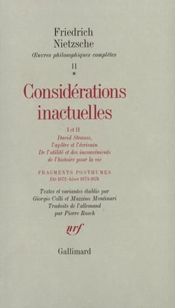 Considerations inactuelles i et ii - fragments posthumes